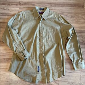 Men's Tan Casual Button-Down Shirt